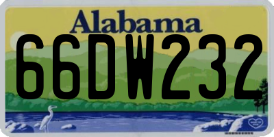 AL license plate 66DW232