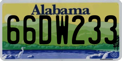 AL license plate 66DW233