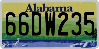 AL license plate 66DW235