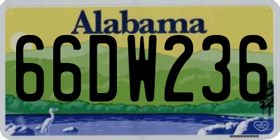 AL license plate 66DW236