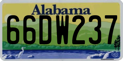 AL license plate 66DW237
