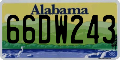 AL license plate 66DW243