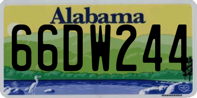 AL license plate 66DW244