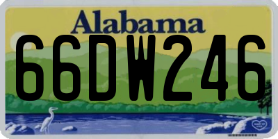 AL license plate 66DW246