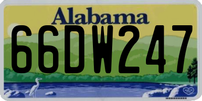 AL license plate 66DW247