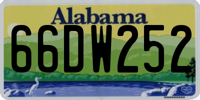 AL license plate 66DW252