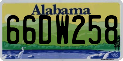 AL license plate 66DW258