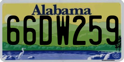 AL license plate 66DW259