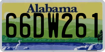 AL license plate 66DW261