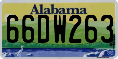 AL license plate 66DW263