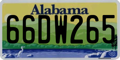 AL license plate 66DW265