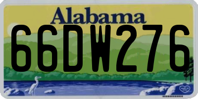 AL license plate 66DW276