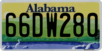 AL license plate 66DW280