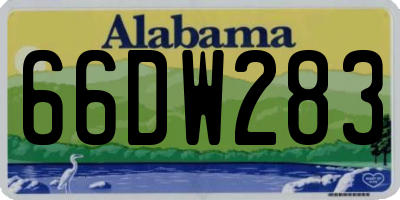 AL license plate 66DW283