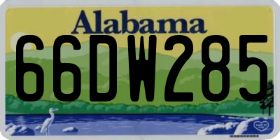 AL license plate 66DW285