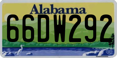 AL license plate 66DW292