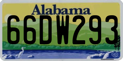 AL license plate 66DW293