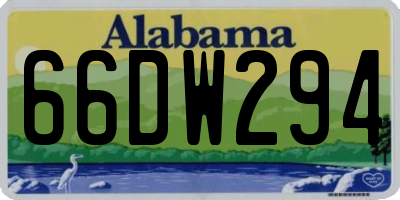 AL license plate 66DW294