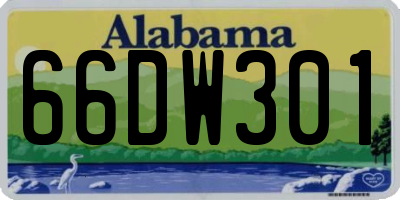AL license plate 66DW301
