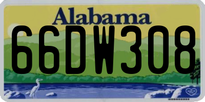 AL license plate 66DW308