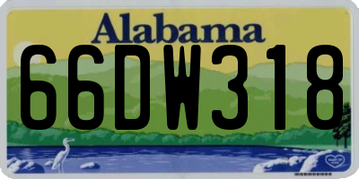 AL license plate 66DW318