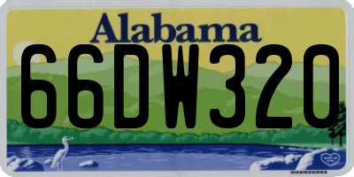 AL license plate 66DW320