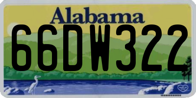AL license plate 66DW322