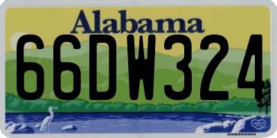 AL license plate 66DW324