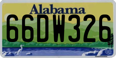 AL license plate 66DW326