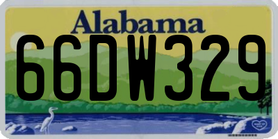 AL license plate 66DW329