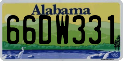 AL license plate 66DW331