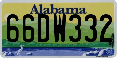 AL license plate 66DW332