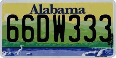 AL license plate 66DW333
