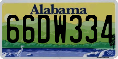 AL license plate 66DW334