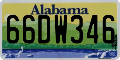 AL license plate 66DW346