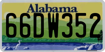 AL license plate 66DW352
