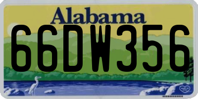 AL license plate 66DW356