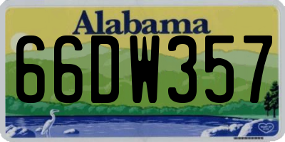 AL license plate 66DW357