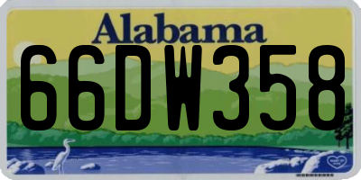 AL license plate 66DW358