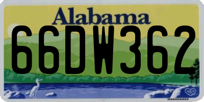 AL license plate 66DW362