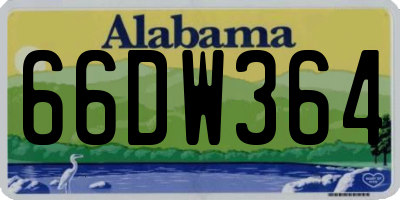 AL license plate 66DW364