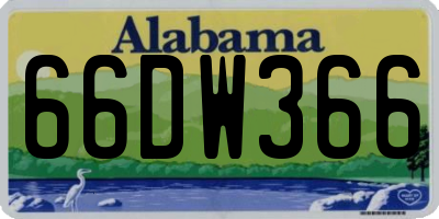 AL license plate 66DW366