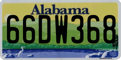 AL license plate 66DW368