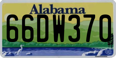 AL license plate 66DW370