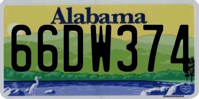 AL license plate 66DW374