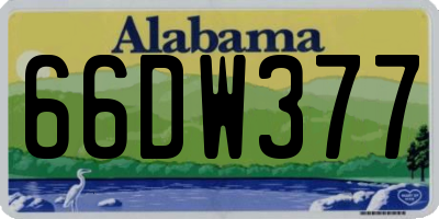 AL license plate 66DW377
