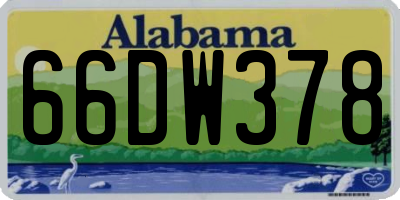 AL license plate 66DW378