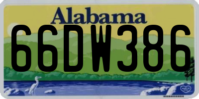AL license plate 66DW386