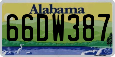 AL license plate 66DW387