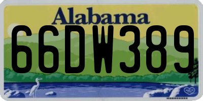AL license plate 66DW389